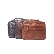 Unisex Genuine Leather Medium size Briefcase Business Laptop Shoulder Messenger Bag