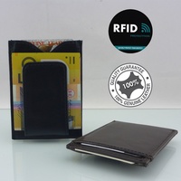 New Genuine Leather Men's RFID Slim Credit Card Holder Money Clip Wallet 