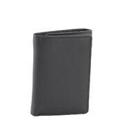 Genuine 3 Fold Full Grain Leather RFID Wallet Black 8 Cards